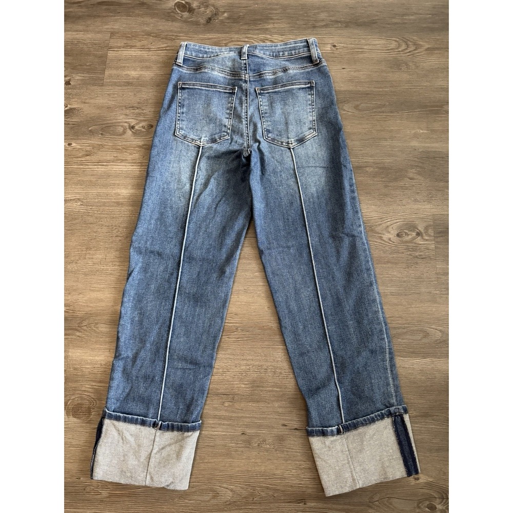 KUT from the Kloth Fay Fab Ab Straight Leg Jeans Women's Size 0 Blue Cuffed - Picture 2 of 9